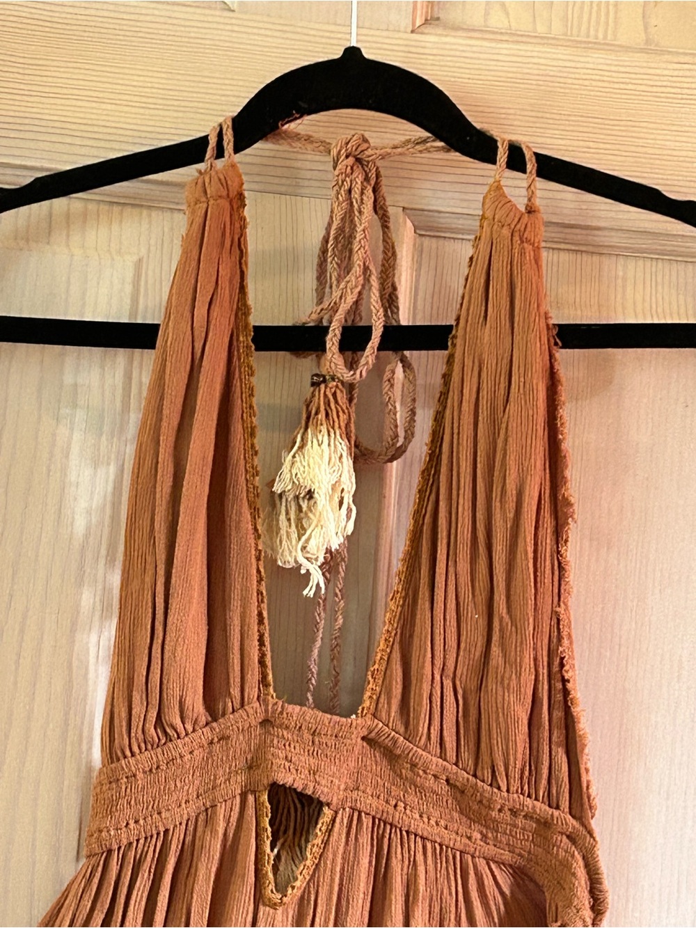 Free People Look Into the Sun Maxi Dress in Warm Rust. Women’s Large - Picture 8 of 11